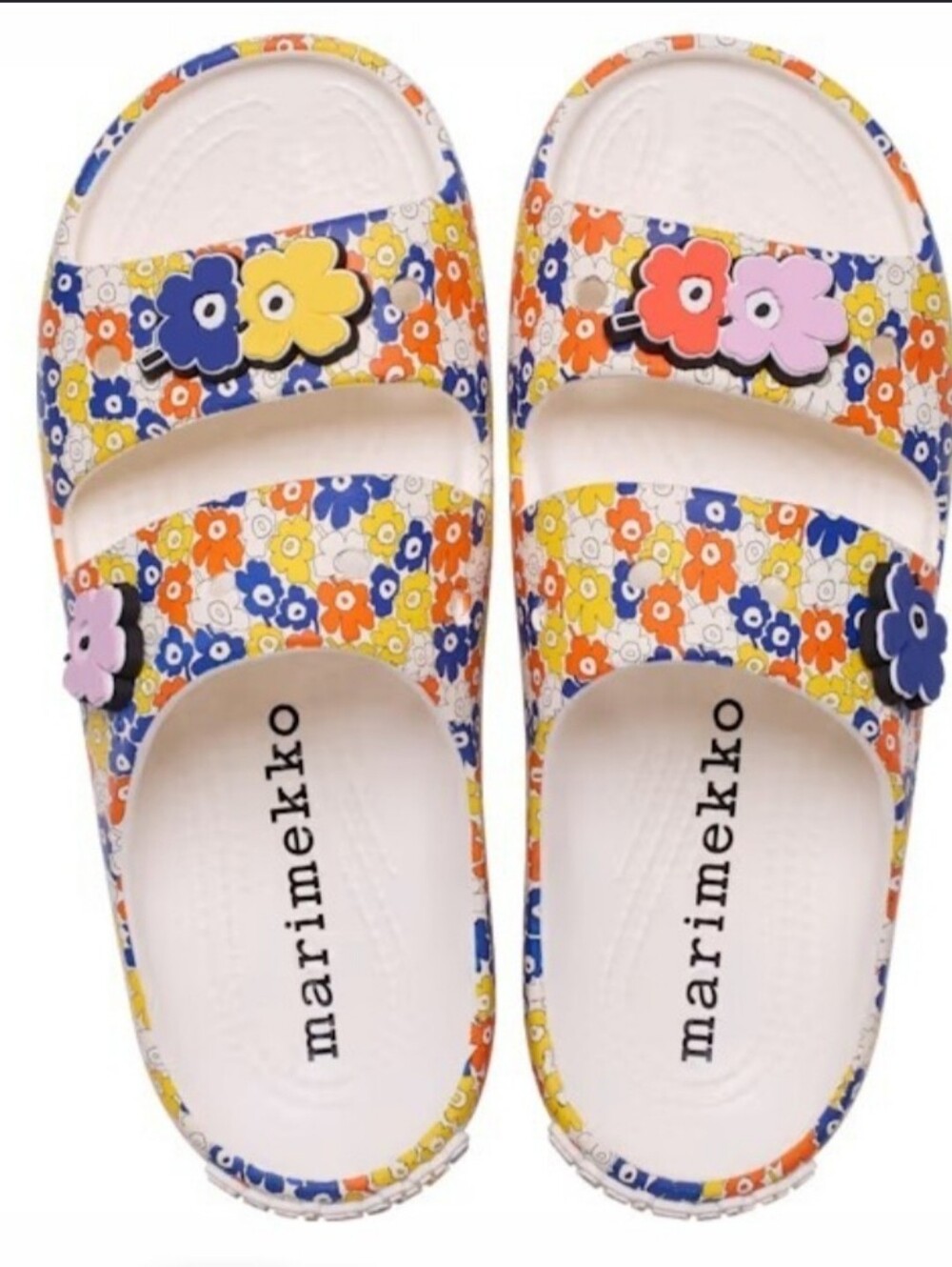 Marimekko Womens Floral Slide Sandals in Multi Crocs Size 10/11